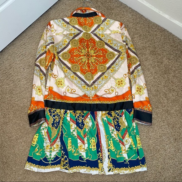 Zara Multicolor Chain Print Scarf Dress - Picture 4 of 11